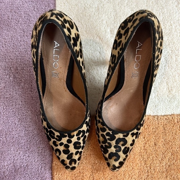 Aldo Leopard Print Pointed Leather Heels Size 5 - Picture 17 of 17